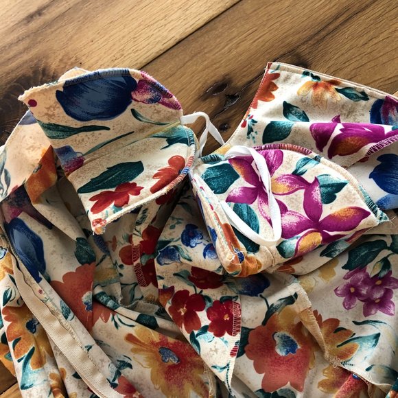 SOLD Vintage 90s Y2k Floral Short Sleeve Mini - Picture 7 of 7